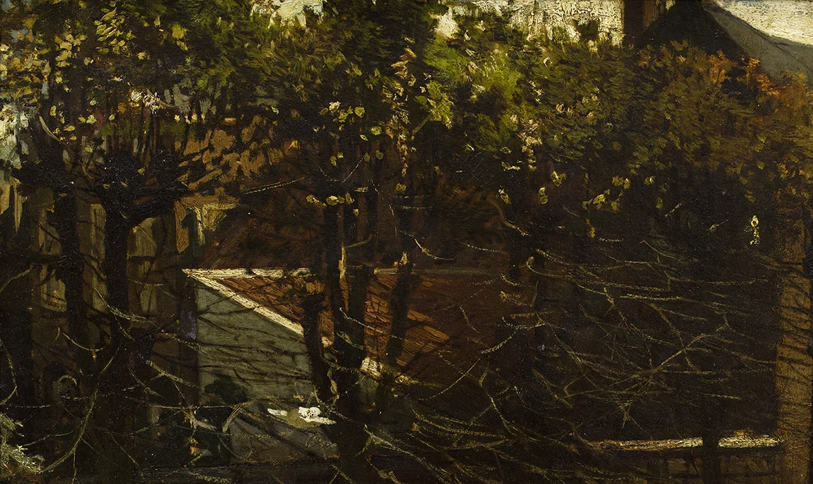 Veduta dello studio di Philip Koelman, Nel cortile di Nieuwkoop - Museo di Groninger